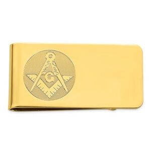 Gold Plated Kelly Waters Masonic Money Clip – Square & Compasses